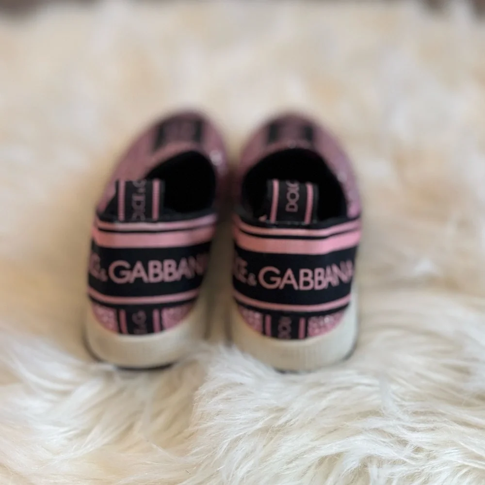 Dolce & Gabbana Kids Pink rhinestone sneakers